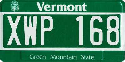 VT license plate XWP168