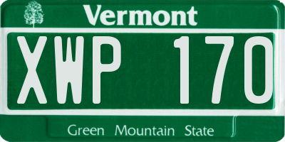 VT license plate XWP170