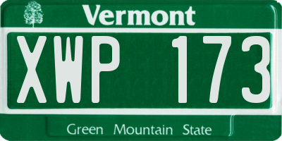 VT license plate XWP173