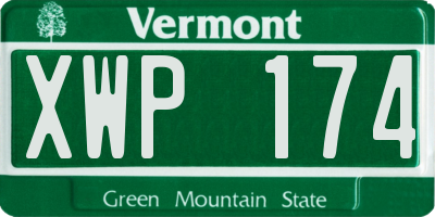 VT license plate XWP174