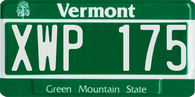 VT license plate XWP175