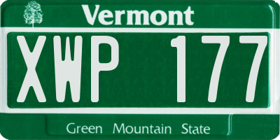VT license plate XWP177