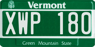 VT license plate XWP180