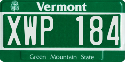 VT license plate XWP184