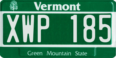 VT license plate XWP185