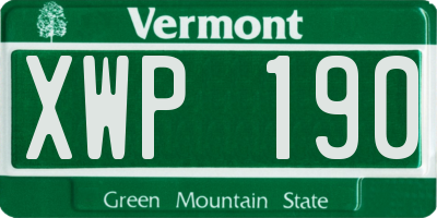VT license plate XWP190