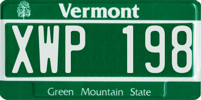VT license plate XWP198