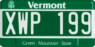 VT license plate XWP199