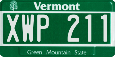 VT license plate XWP211