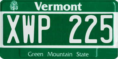VT license plate XWP225