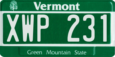 VT license plate XWP231