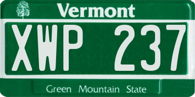 VT license plate XWP237
