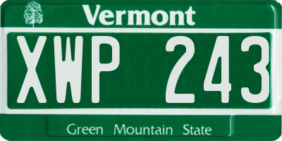 VT license plate XWP243