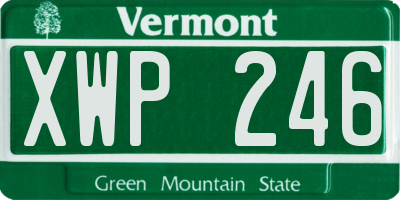 VT license plate XWP246