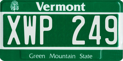 VT license plate XWP249