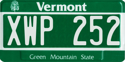 VT license plate XWP252