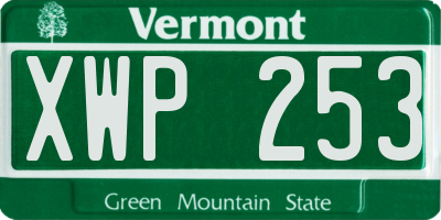 VT license plate XWP253