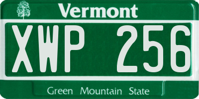 VT license plate XWP256