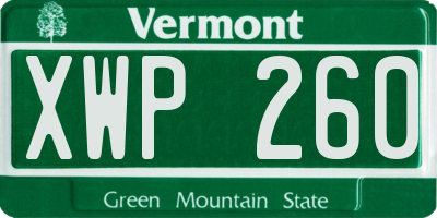 VT license plate XWP260