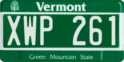 VT license plate XWP261