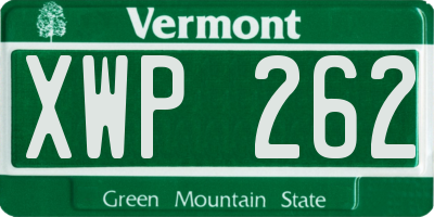 VT license plate XWP262