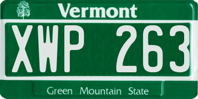 VT license plate XWP263