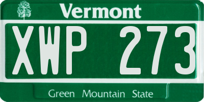 VT license plate XWP273