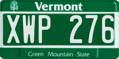 VT license plate XWP276