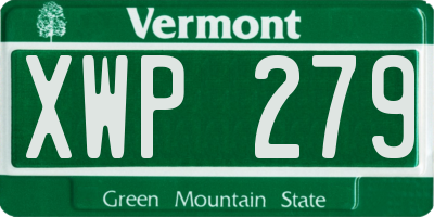 VT license plate XWP279