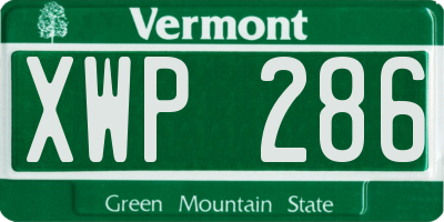 VT license plate XWP286