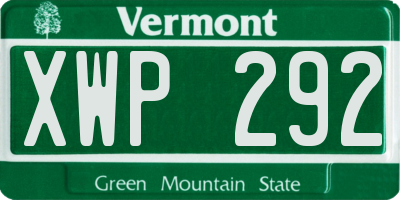 VT license plate XWP292