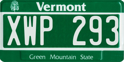 VT license plate XWP293