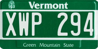 VT license plate XWP294