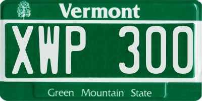 VT license plate XWP300
