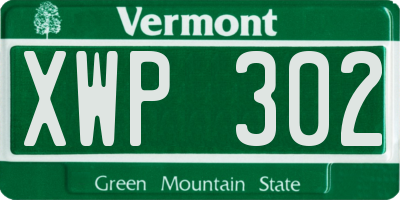 VT license plate XWP302