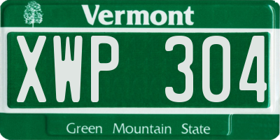 VT license plate XWP304