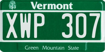 VT license plate XWP307