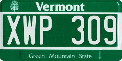 VT license plate XWP309
