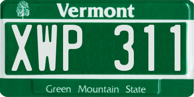 VT license plate XWP311