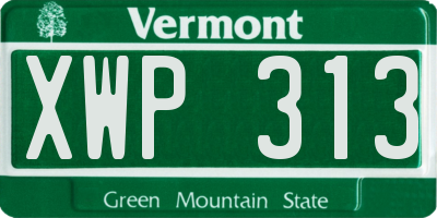 VT license plate XWP313