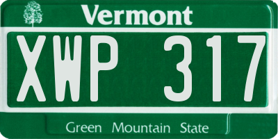 VT license plate XWP317