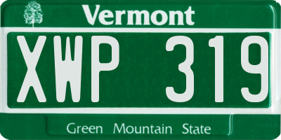 VT license plate XWP319