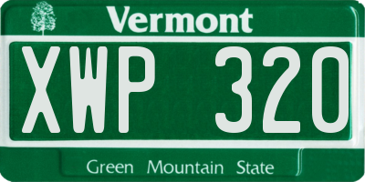VT license plate XWP320