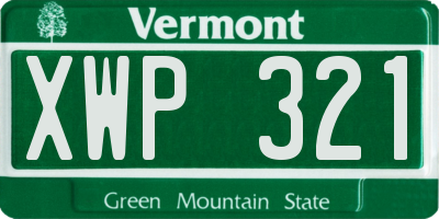 VT license plate XWP321
