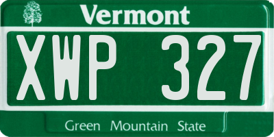 VT license plate XWP327