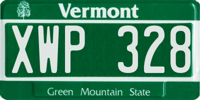VT license plate XWP328