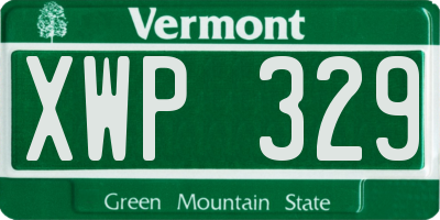 VT license plate XWP329