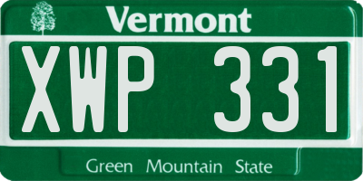 VT license plate XWP331