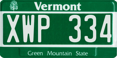 VT license plate XWP334