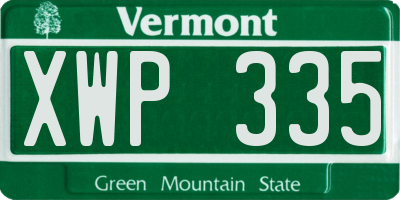 VT license plate XWP335